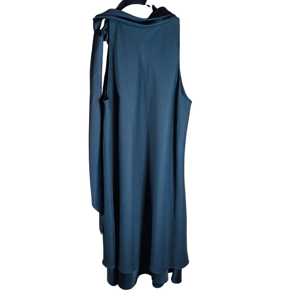 Chicos Sleeveless Mock Neck Tie Neck Dress Teal Blue Size 2 - Picture 4 of 10
